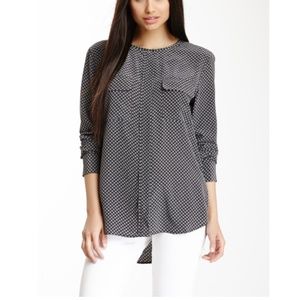 Equipment Lynn Houndstooth Silk Blouse